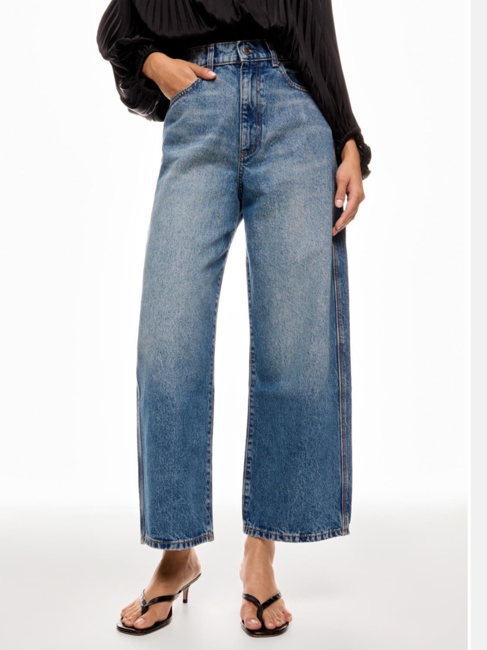 DL1961 Wide-Leg Barrel Jeans - Medium Blue